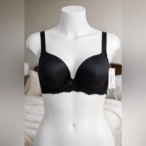 Honey Black Push-Up Underwire Bra Lace Band Size 40C NWT